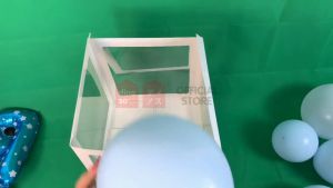 DINOSO Kotak Balon Latex Transparan 3pcs ONE warna Putih / Box Balon Dekorasi Pesta Ulang Tahun / Box Huruf Transparan Dekorasi Birthday Party
