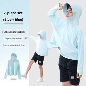 miiow | Girls Ice Silk UV Protection Clothing Summer Lightweight Boys Kids Anti-Ultraviolet Outerwear Breathable Polyester Fiber