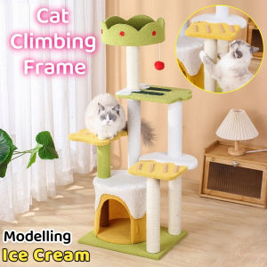 Large Cat Climbing Frame Cat Tower Condo Three-layer Sisal Cat Grabbing Board Pet Jumping Platform