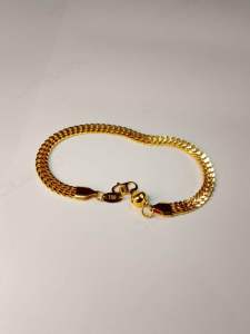 Perhiasan wanita gelang tangan titanium terbaru motif tikar anti luntur E-750