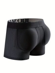 JOCKMAIL Mens Boost Butt Underwear Low เอว ผ้าฝ้าย สีทึบ เซ็กซี่ U ดีไซน์ Youth Flat กางเกงใน Full Cup Sponge Back Support