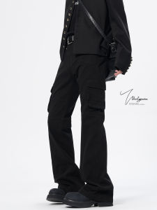 V37 American Style Loose Wide Leg Casual Pants for Men Autumn Black Workwear Trousers Teenage Youth Casual Loose Fit Jeans