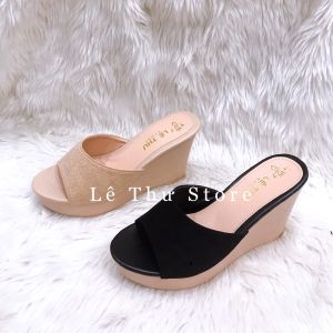 Dép xuồng 6 9 phân quai nhung bản lớn đế nhẹ êm LT (D019)