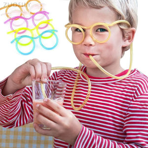 Straw Glasses Funny Soft PVC Glasses Flexible Drinking Straws Kids Party Supplies Bar Supplies Creativity Toy Kids Gift