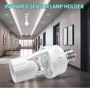Motion Sensor Led Lamp Base E27 Socket Converter AC 85-265V Light Bulb Holder Adapter Switch Adjustable PIR Human Induction