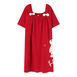 MiiOW | ชุดนอนผู้หญิงผ้าฝ้ายแท้ MiiOW ฤดูร้อน 2025 ชุดนอนแขนสั้นคอตตอนพิมพ์ลายสีพื้น ชุดนอนฤดูร้อน ชุดนอนลำลอง ชุดนอนกลางแจ้ง