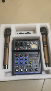 Bàn trộn Mixer G4 USB  Có bluetooth 5.0 - Chuyên dùng livestream karaoke gia đình  Có màn hình led  Kèm 2 micro không dây  Dùng được cho loa kéo loa ô tô dàn karaoke gia đình livestream thu âm - Bảo hành 12 tháng