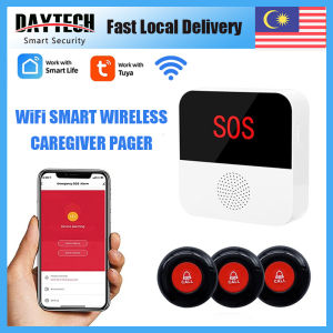 DAYTECH Pager for Elderly SOS Call Button Nurse Calling Alert Patient Help System for Home/Personal Elderly Patient Personal hospitals clinics TY03