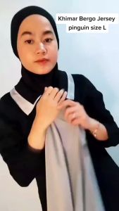 Hijab Instan Jersey | Khimar Jersey Pinguin | Kerudung Sport ukuran L