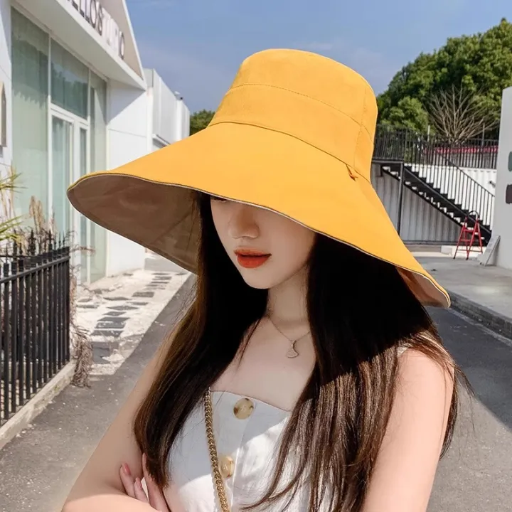 Summer%20Womens%20Sun%20Ultra%20Large%20Brim%20Foldable%20Sunscreen%20Beach%20Vacation%20Hat%20Casual%20round%20Top%20Youth%20Suitable%20Butterfly%20Knot%20-%20Image%206