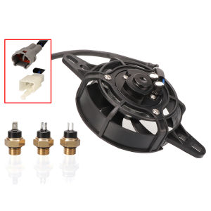 12V รถจักรยานยนต์พัดลมระบายความร้อนน้ํามัน Cooler เครื่องยนต์หม้อน้ําไฟฟ้า M16 อุณหภูมิ Sensor สําหรับ 150cc-250cc Motocross ATV Quad Bike