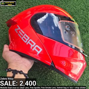 ZEBRA Ritzy a113 Modular Dual Visor Helmet Full Face Half Face for Motorcycle Men Women