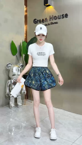 DF HOME  กางเกงขาสั้นผู้หญิงเอวสูงลายหมีสองสี | ใส่ได้หลากสไตล์ในตัวเดียว ผ้าใส่สบายดีระบายอากาศ แฟชั่นน่ารัก QC-KZ9001