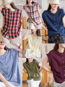 XIAOER | Áo Blouse Cotton 2 Lớp Mềm