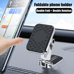 Magnetic Car Phone Holder Dashboard 360° Rotatable Support Compatible with IPhone Samsung Xiaomi Universal Foldable Bracket