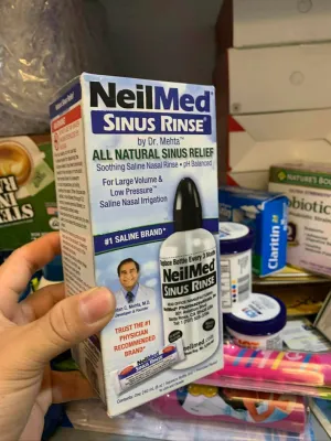 Hộp nguyên Seal Một bình rửa mũi Neilmed 240ml kèm 1 muối Neilmed Chính hãng