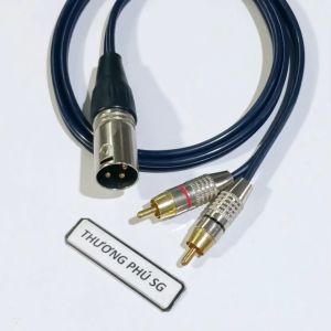 Cáp âm thanh Canon ra 2 AV Đưc dài 1m / Chuẩn Canon Đực Kim