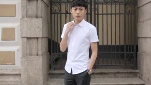 【COD】Mens Solid Color Short Sleeved Shirt Business And Office Formal Clothing Summer Shirt Suit Matching Shirt