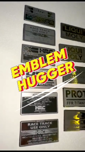 EMBLEM HUGGER STAINLESS STELL ANTI KARAT BAHAN TEBAL HUGER HAGER MODEL HRC LIQUI MOLLY