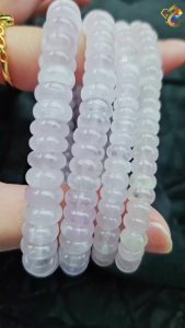 Graduation Grade Icy Lavender Kunzite Abacus Rondelle Bracelet