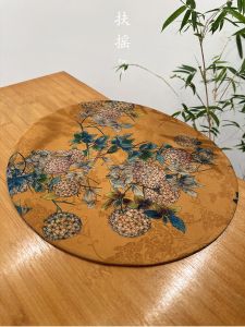 Fuyao Double-Sided round Incense Cloud Silk Tea Towel Waterproof Embroidered Flower Large Chinese Style Tea Ceremony Mat
