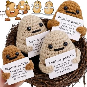 Năng lượng tích cực mới khoai tây ôm túi mini handmade sang trọng len đan búp bê với thẻ sáng tạo vui sinh nhật Quà Tặng văn phòng trang trí nhà