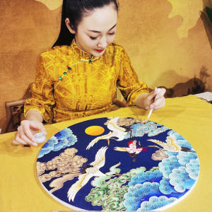 Songhuo Yanyuan Jingtailan Cloisonne Enamel DIY Material Kit Luxury Entrance Decorative Painting Good Meaning Handmade Craft