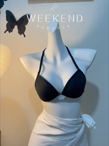 OCSHEAN  บราสามเหลี่ยมฝรั่งเศสพร้อมสายบางตะขอด้านหน้าดีไซน์ไร้รอยต่อสำหรับผู้หญิง