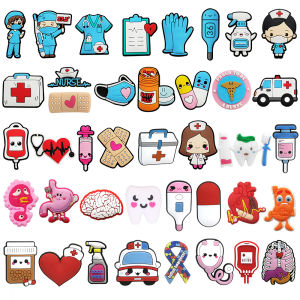 Hot Toys | 20/40Pcs Medical Series Shoe Charms Doctor Shoes Accessories Decorations Buckle Fit Clog Sandal Wristband Kids Party Gifts