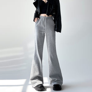 High Waist Draped American Retro Yoga Pants Womens Casual Fall Winter Long Trousers Cotton Polyester Blend Flared Pants