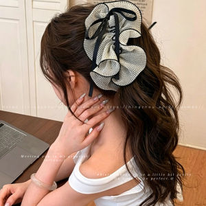 NING ZHOU | Mesh Polka Dot Bow Ribbon Ponytail Clip