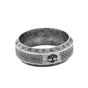 Fashion Viking Tree Of Life Ring Stainless Steel Ventage Nordic Celtic Knot Ring For Men Rune Amulet Jewelry Gift Dropshipping