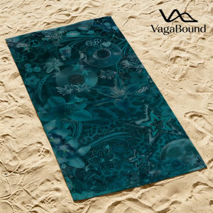 Teal Collage Quick Drying Beach Towels Ultra Lightweight Fast-drying Super Absorbent It is a must-have item for summer