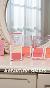 DW Rosy Glow Duo Blusher & Highlighter Palette Long Lasting Pigmented Natural Glow Face Makeup