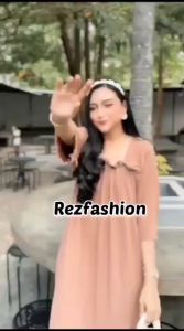 Daster Fuji Long Crinkle Airflow Ld 120 l Longdress Fuji Crinkle Premium l Dress Panjang Kerut Dada