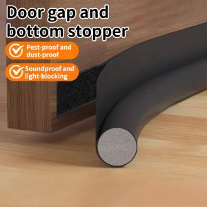 Door Draft Stoppers For Bottom Of Door Adjustable Self-Adhesive Sound-Proof Door Bottom Seal Strip Gap Blocker Foam Weather