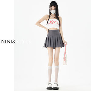 Brown Pleated Skirt Womens Summer High Quality Skirt A- Line Skirt 2024 New Arrival High Waist Slim Looking JK Skirt