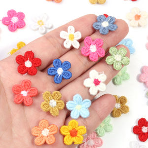 30Pcs/lot Multicolor Lace Flower Appliques 15mm Patch for DIY Hat Clothes Sewing Supplies Headwear Decoration Sew-on Patches