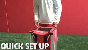 Tennis Ball Cart with 360° Rotation Wheels Practical Sturdy Foldable Tennis Ball Basket Cart with Bag for Club Gym School