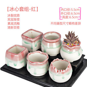 Creative Ceramic Succulent Planters Small Desktop Flower Pots Macaron Thumb Bowl Special Miniature Ornaments for Greenery