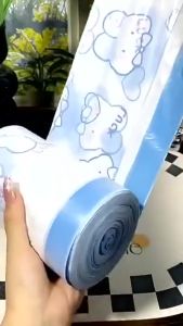 ถุงขยะ แบบม้วน มีหูหิ้ว พกพา เหนียว ไร้กลิ่น ถุงขยะในบ้าน ลายการ์ตูน ถุงพลาสติก 1 ม้วน 100 ใบ