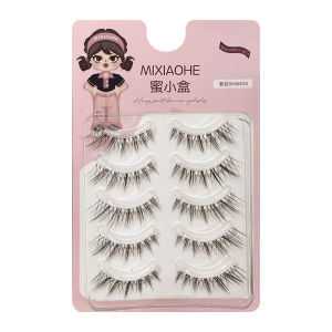 5 Pairs Wispy 3D Volume False Eyelashes Reusable Strip Lashes New Chinese Style Fox Lashes Thin Band for Women Makeup