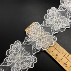 1yard 3D Flower Lace Trim Applique Trimming Lace Ribbon Embroidered Fabric Sewing Craft DIY Handmade Wedding Decoration
