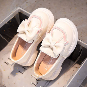 Princess Shoes for Girls Summer New Style Soft Bottom Butterfly Knot Single Shoes Casual Leather Shoes Childrens Footwear