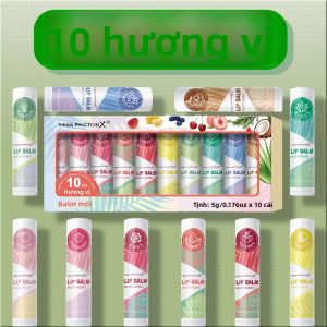 Bộ 10 Son Môi Dưỡng Ẩm Môi Khô Dưỡng Ẩm Làm Mịn Màng Tăng Cường Màu Sắc Môi Không Gây Dị Ứng Lựa Chọn Để Chăm Sóc Môi