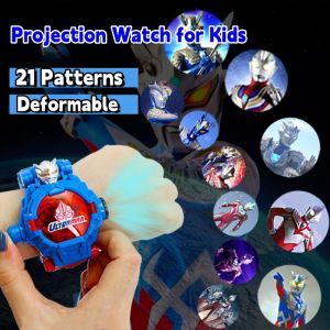 childrens cartoon projection watch boy baby 3-14 years old cartoon ultraman spiderman iron man marvel hero captain American luminous electronic watch toy gift for kids