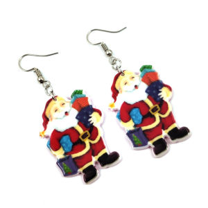 Christmas Tree Bell Shaped Earrings Christmas Snowman Cane Gift Box Pendant Alloy Plated Silver Gold Fashion Jewelry Accessories