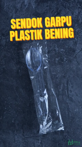 Sendok Garpu Plastik Bening Set per 1 Pasang Tebal Halal Murah Higienis