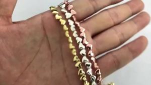 6*5mm Rose Gold Colour Heart Shape Hematite Natural Stone Spacer Loose Beads For Jewelry Making Diy Bracelets Accessories