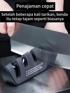 【Kualitasnya 100 kali lebih baik daripada yang lebih murah】Alat Pengasah Pisau & Gunting 3in1 Serbaguna Alat Pengasah Penajam Pisau Serbaguna